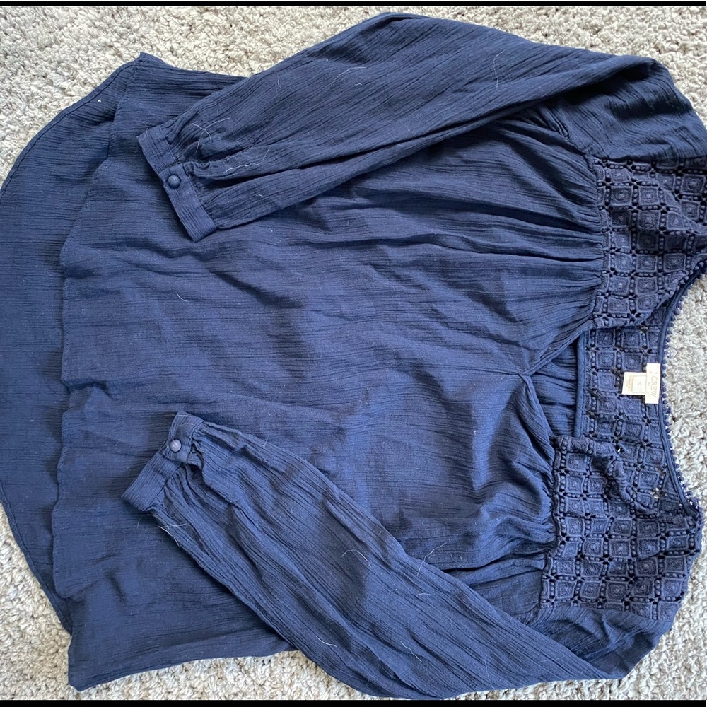 J. CREW long sleeve navy blouse